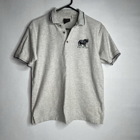 Wilds Vintage Polo Shirt Habitat Wilderness Small S Women's Rhino Zoo Staff 1999 - Picture 1 of 6